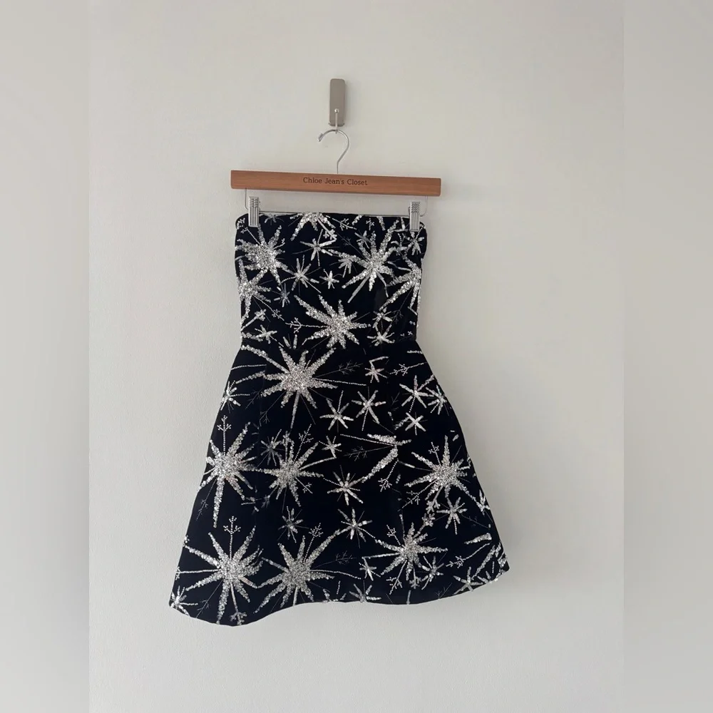 NADINE MERABI Stella Star Dress in Black XS